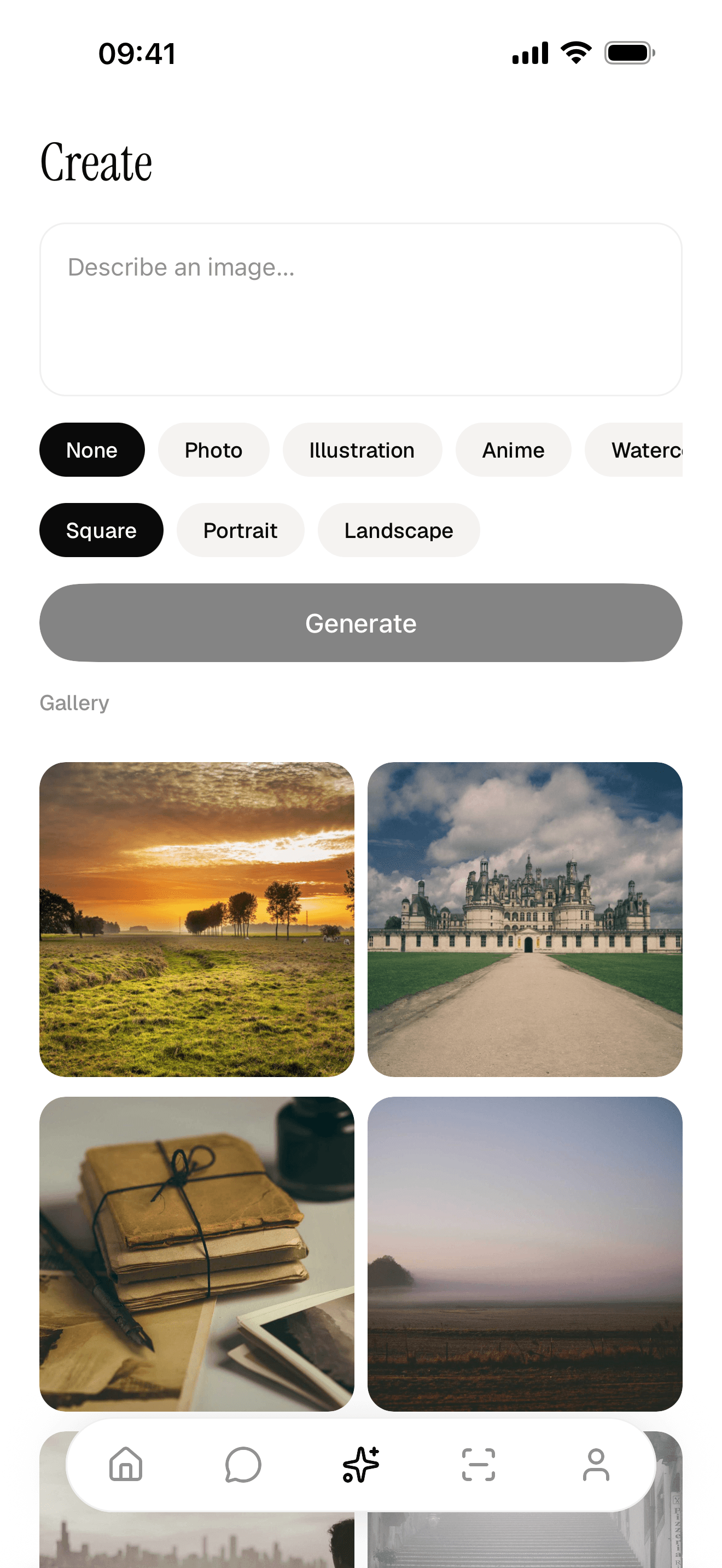 Image generation with style presets and a gallery of results
